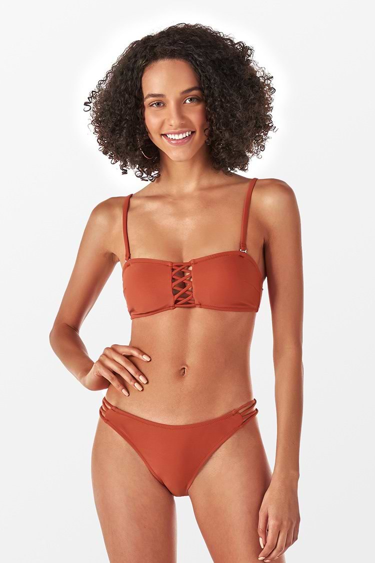 Riemchen Bandeau Bikini-Set