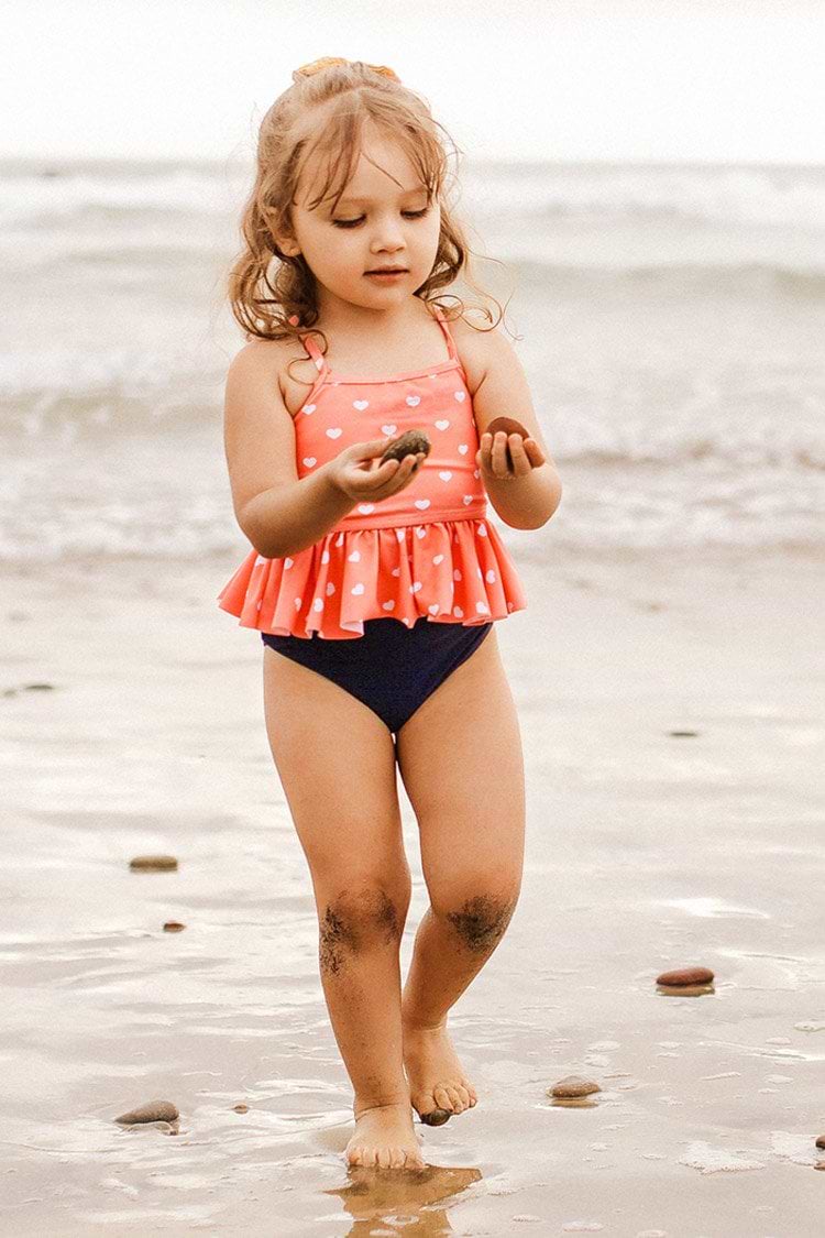 Crisscross High waist Tankini mit Rüschen für Mädchen