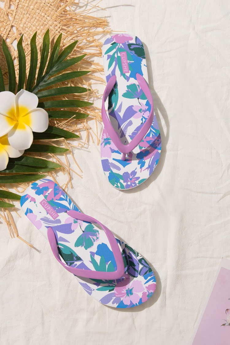 Tongs à motif tropical Flowerburst