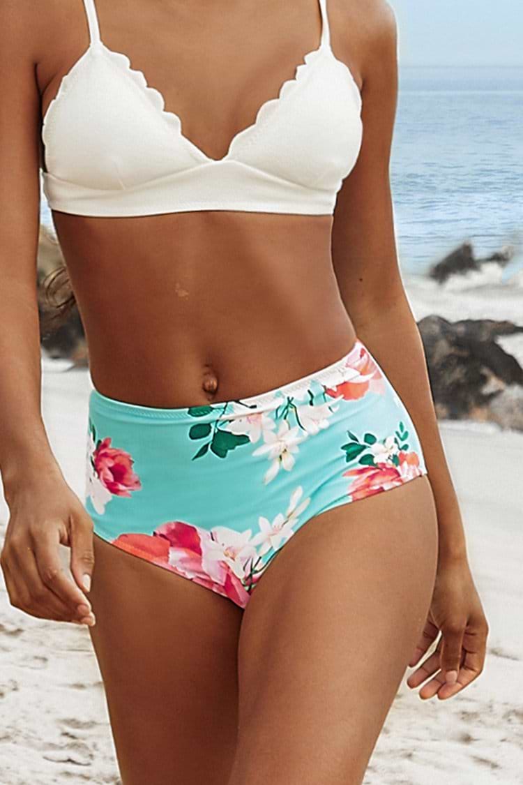 Sommer Bikini-Hose mit Blumenmuster