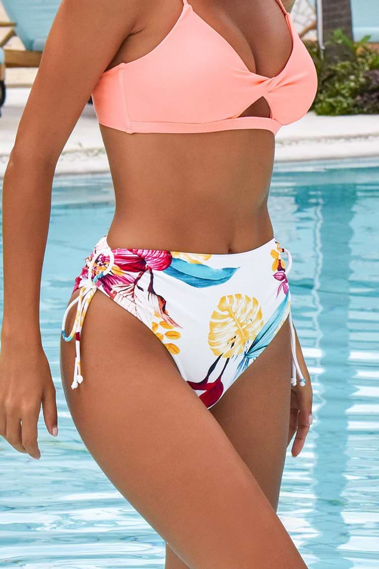 Bikini-Hose mit Blattprint