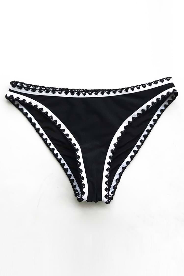 Bas de bikini à crochet noir et blanc