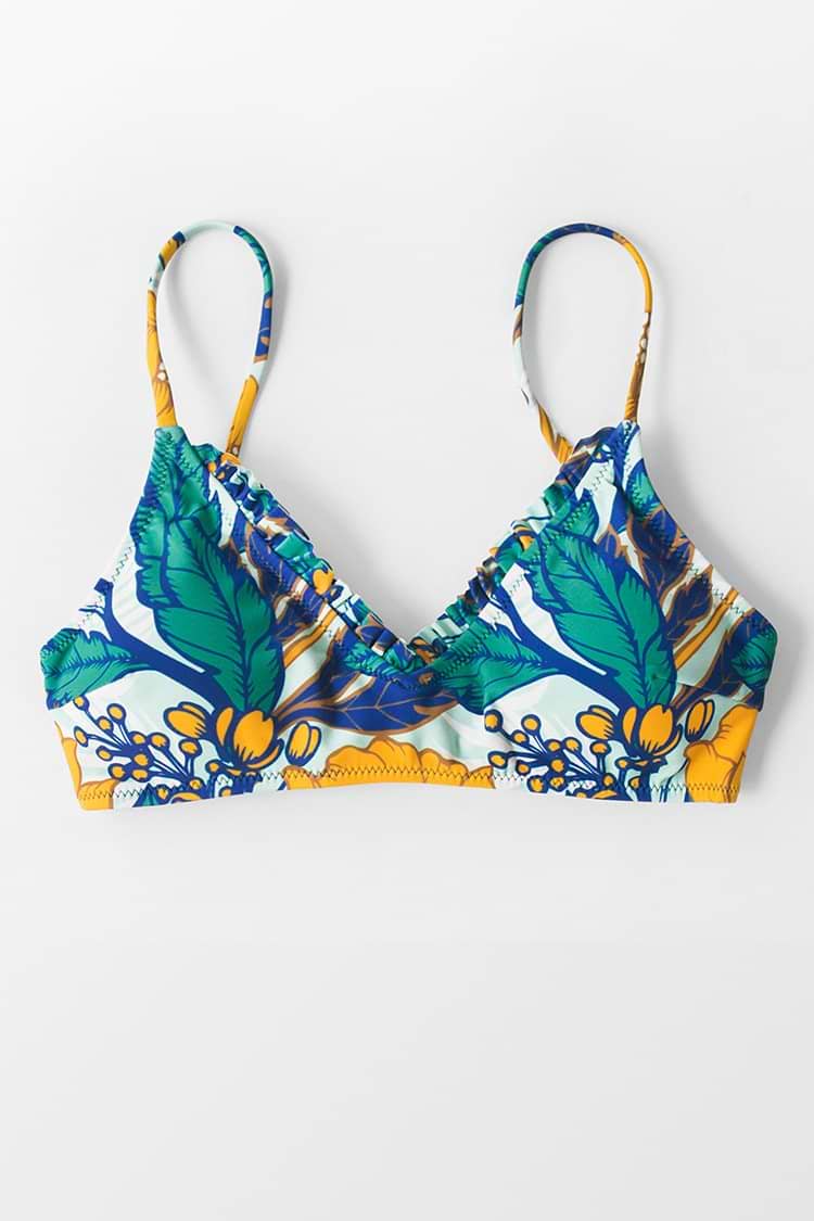 Haut de bikini imprimé floral tropical