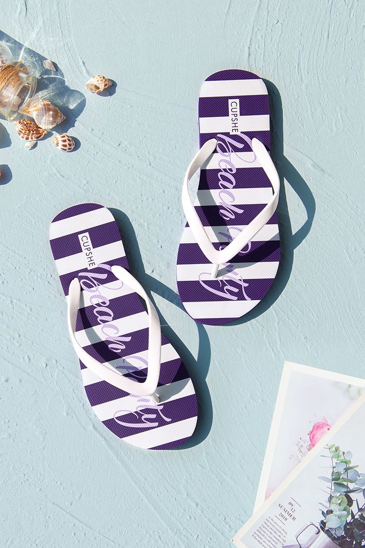 Long Island gestreifte Zehentrenner-Sandalen