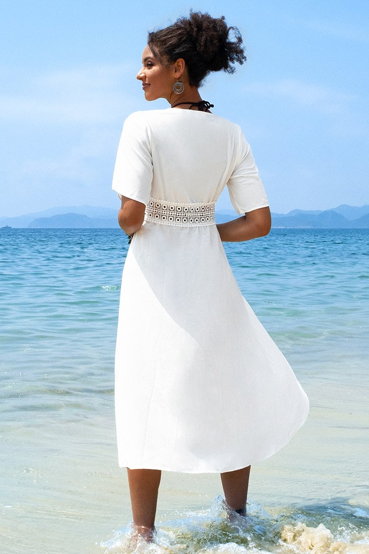 Gehäkelter Kimono in Weiß