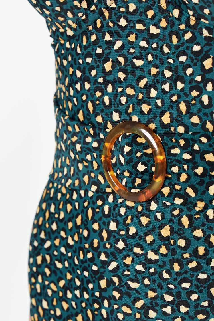 Badeanzug mit Leopardenmuster und O-Ring