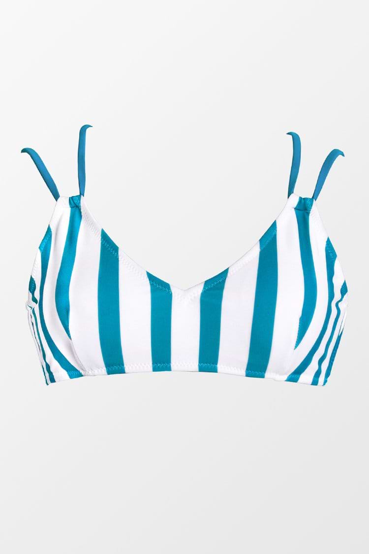 Bikini-Oberteil mit Streifen und Riemchen