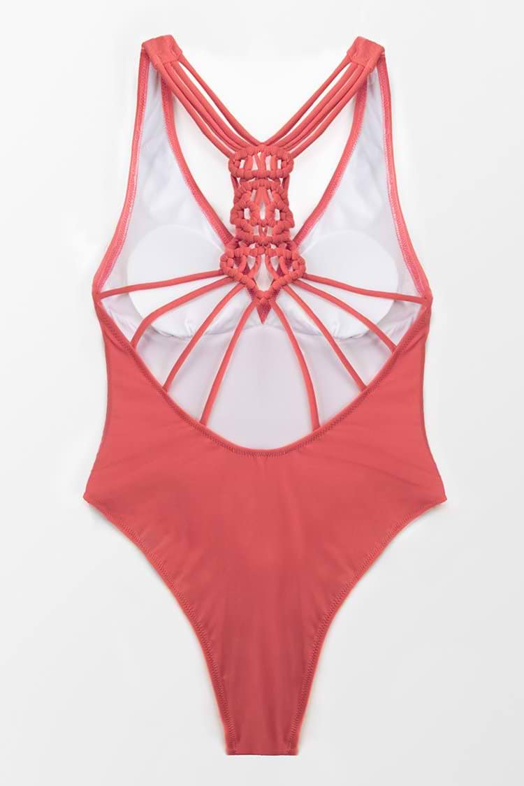 Maillot de bain une pièce à bretelles tressées au dos
