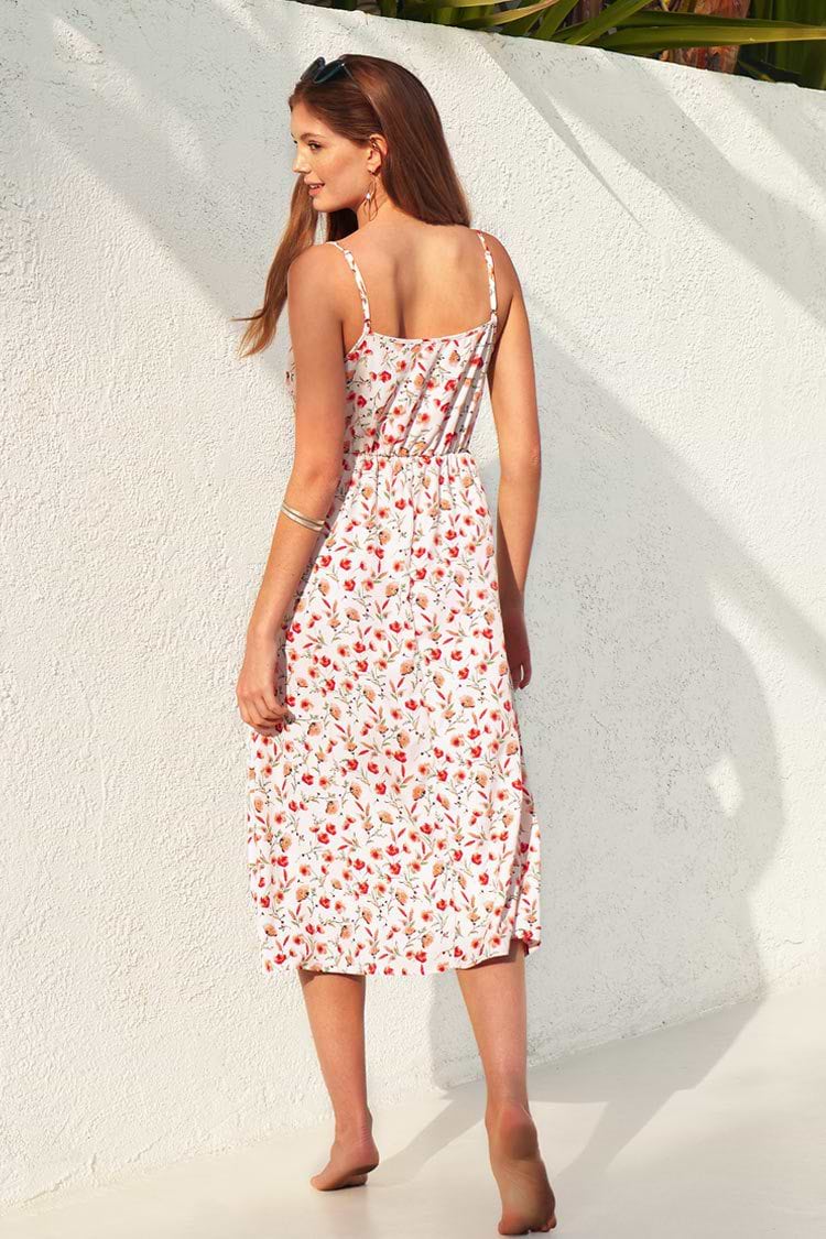 Blumen-Kleid mit Kordelzug