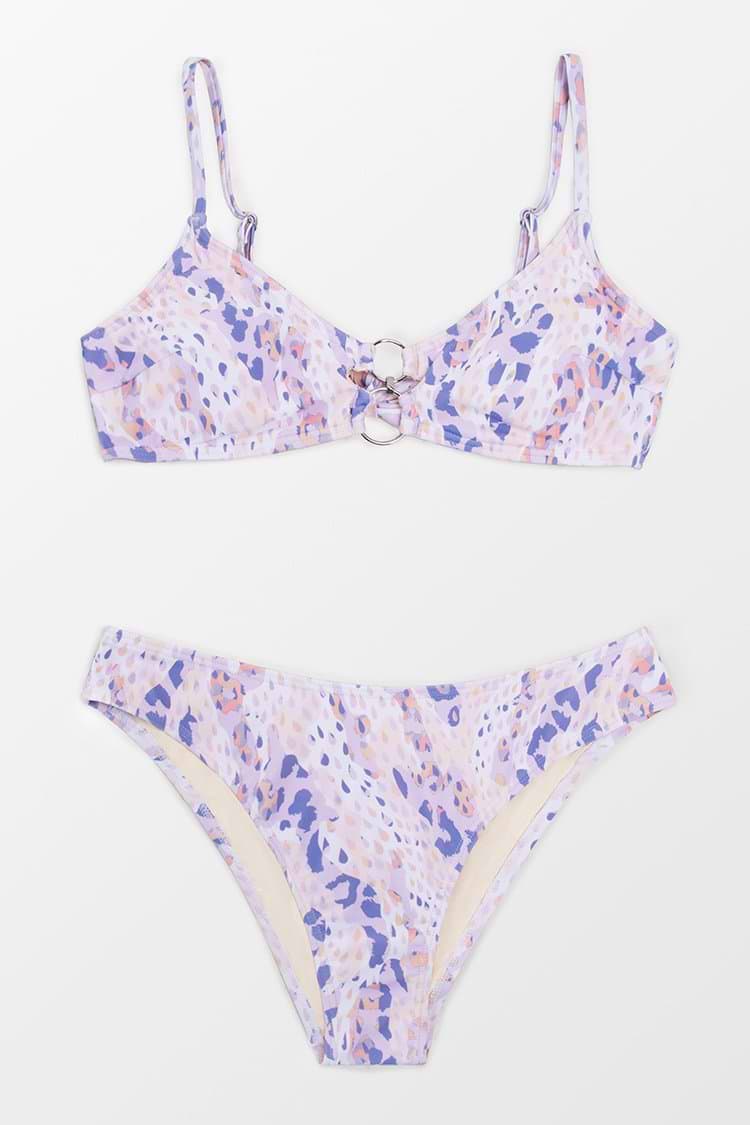 Bikini mit O-Ring und Animal-Print