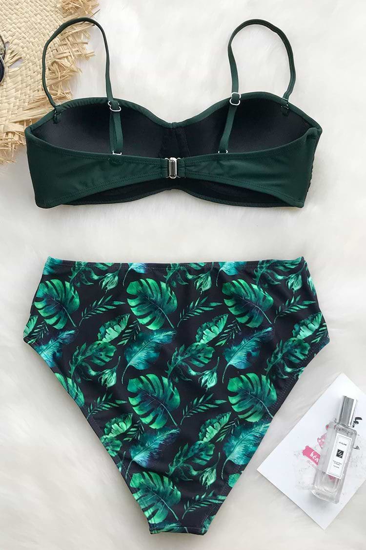 Tropisches Bikini-Set mit High Waist