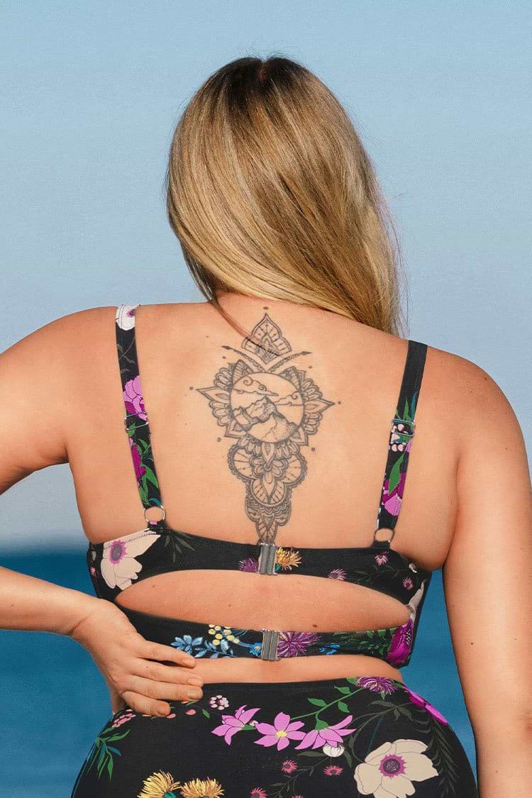 Haut de bikini grande taille à bonnets moulés imprimé floral