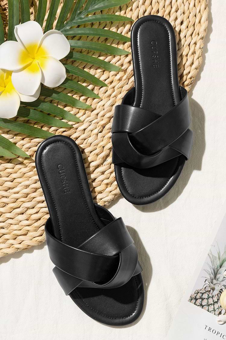 Sandales croisées noires