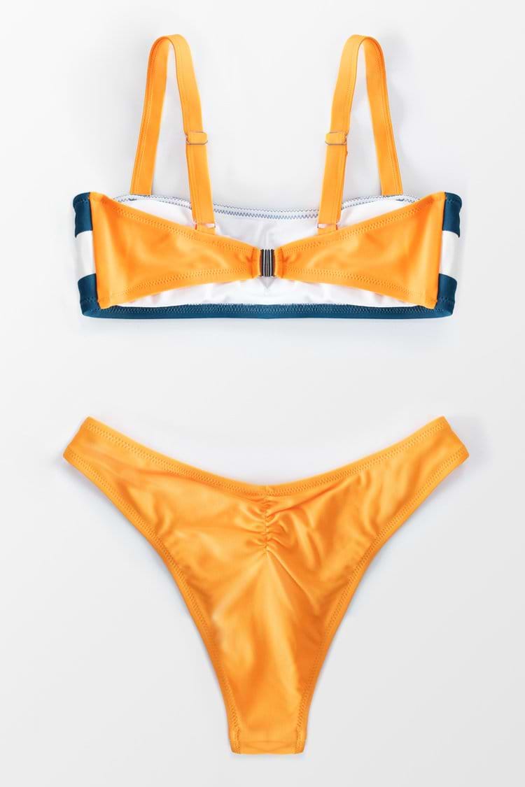 Bandeau-Bikini-Set mit Farbblock