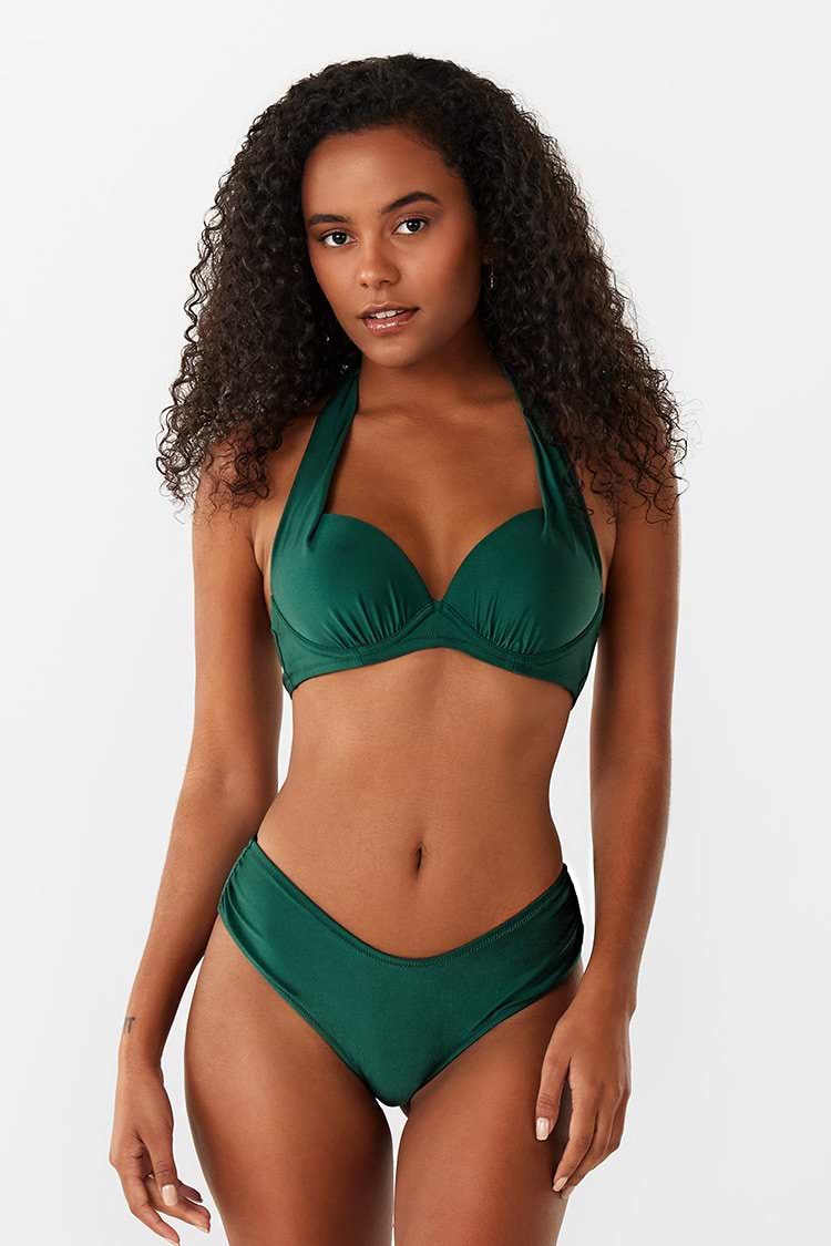 Neckholder-Bikini in Grün