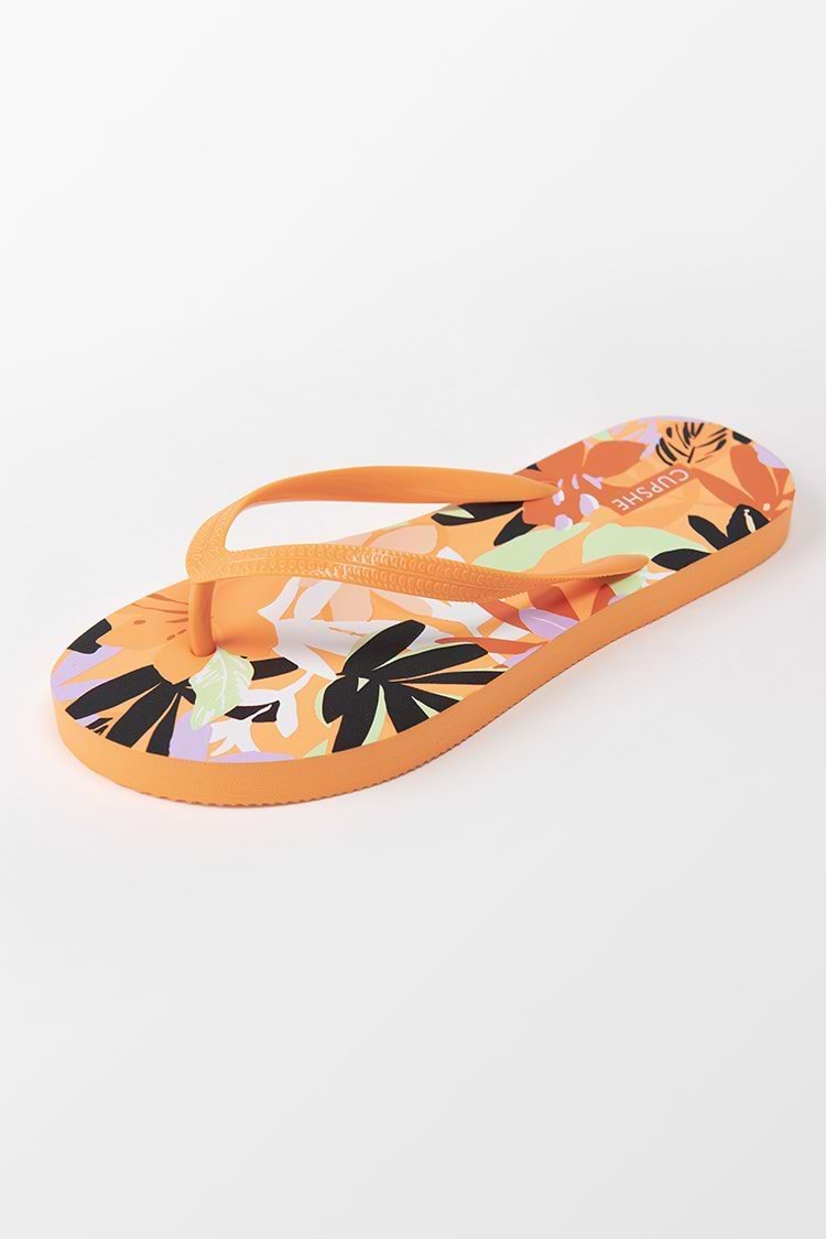 Florale Zehentrenner-Sandalen