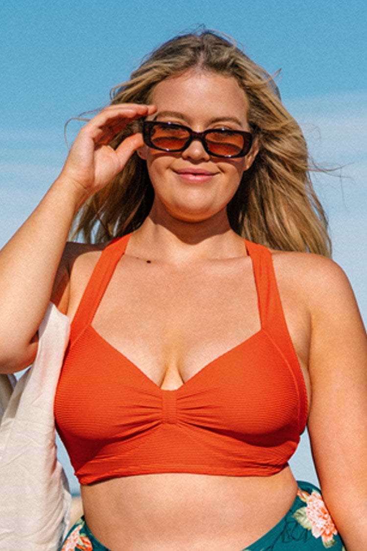 Große Größen Crisscross Bikinioberteil