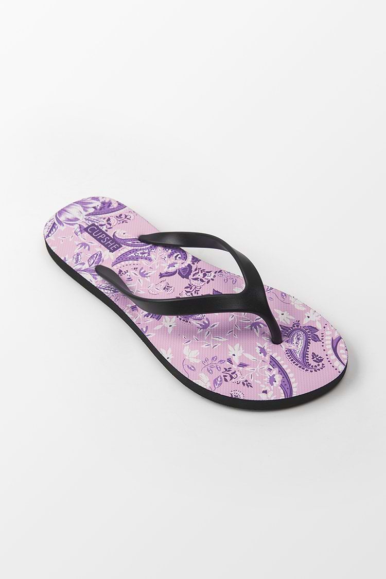 Zehentrenner-Sandalen mit Paisley-Print