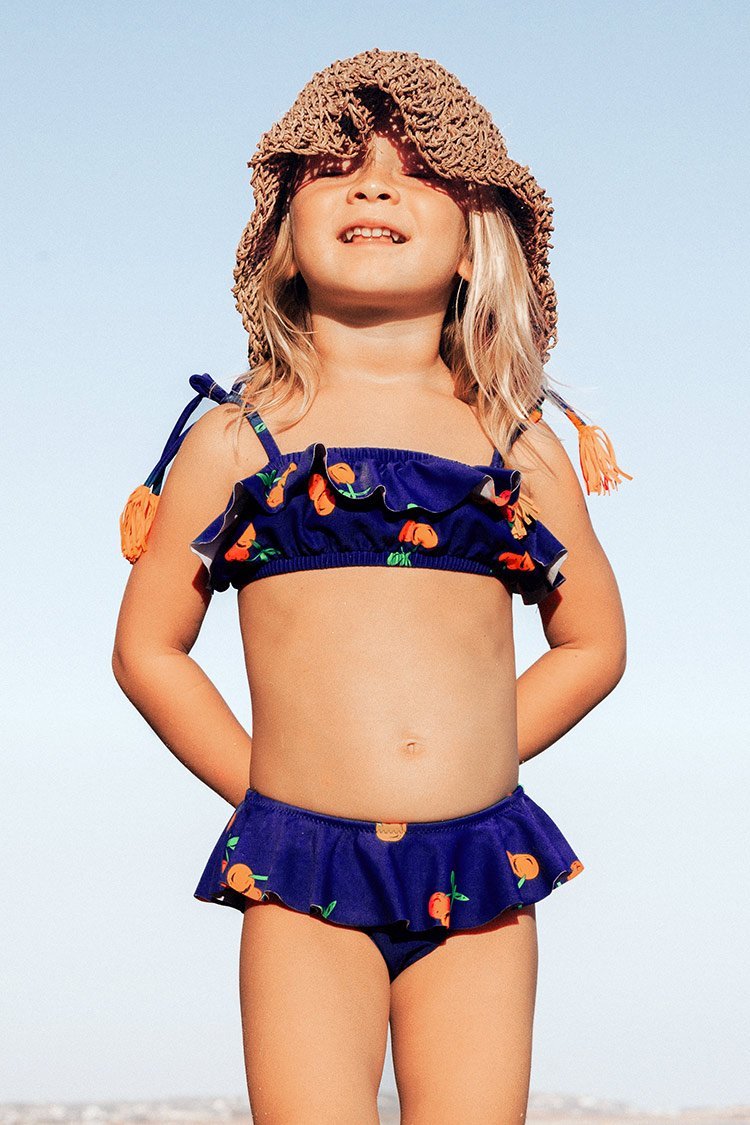 Bikini à volants cerises douces pour filles