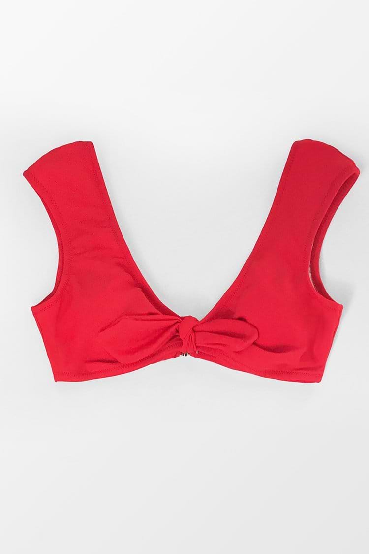 Haut de bikini rouge nœud papillon