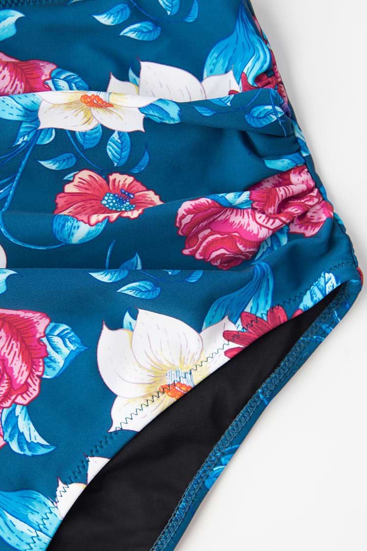 Bikini-Set mit Floral-Muster und High Waist