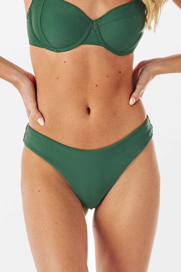 Grüne Bikinihose mit niedriger Taille