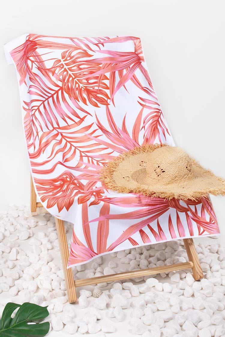 Sandbank Palmblatt Strandtuch