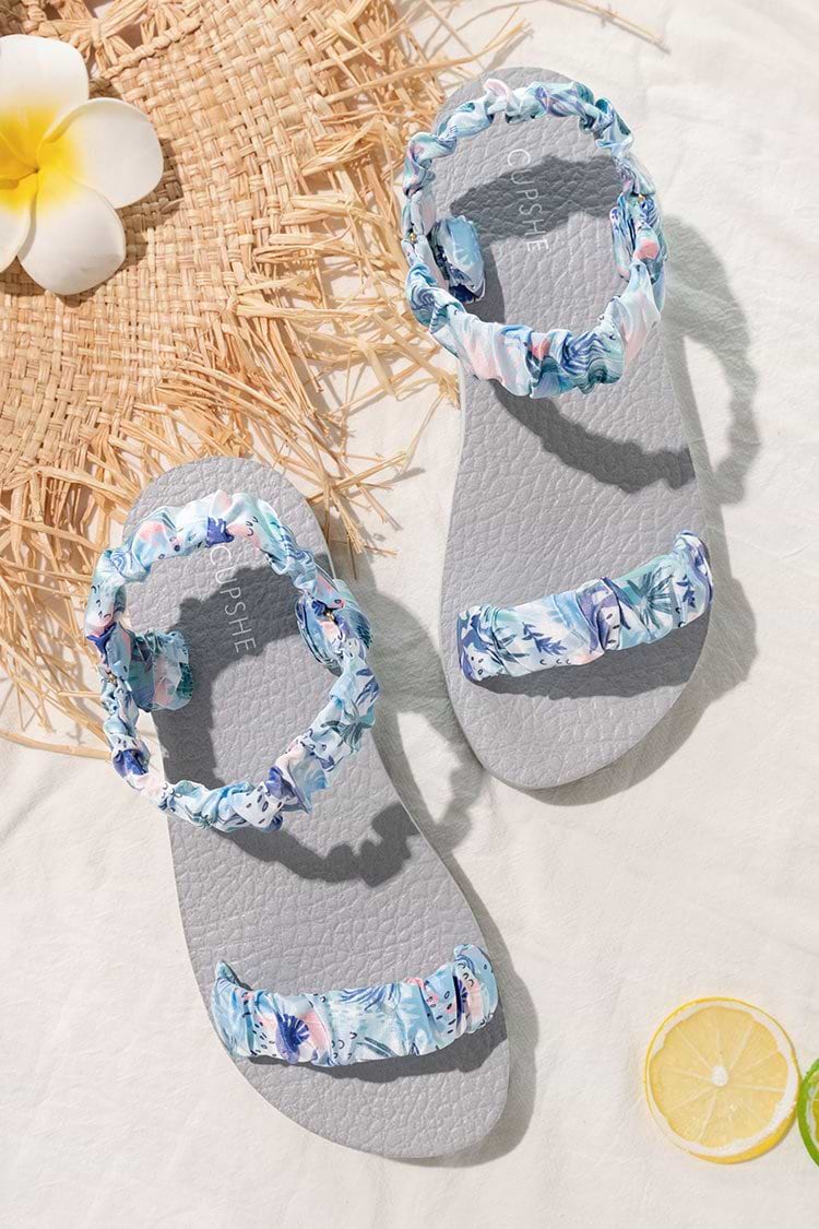 Rüschen Sandalen mit Knöchelriemen