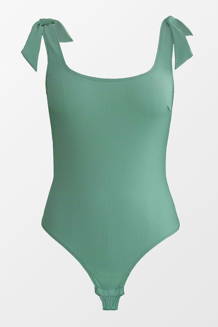 Bodysuit mit Schleife in Malachitgrün