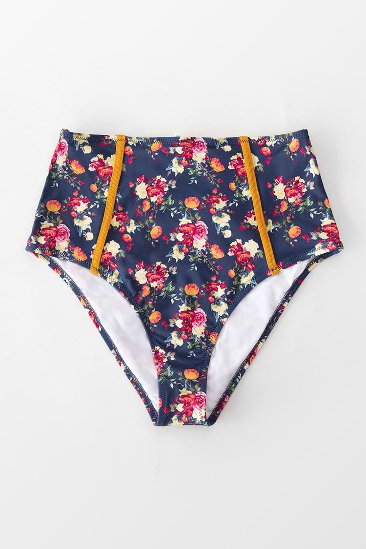 Biniki-Hose mit Blumenmuster in Dunkelblau