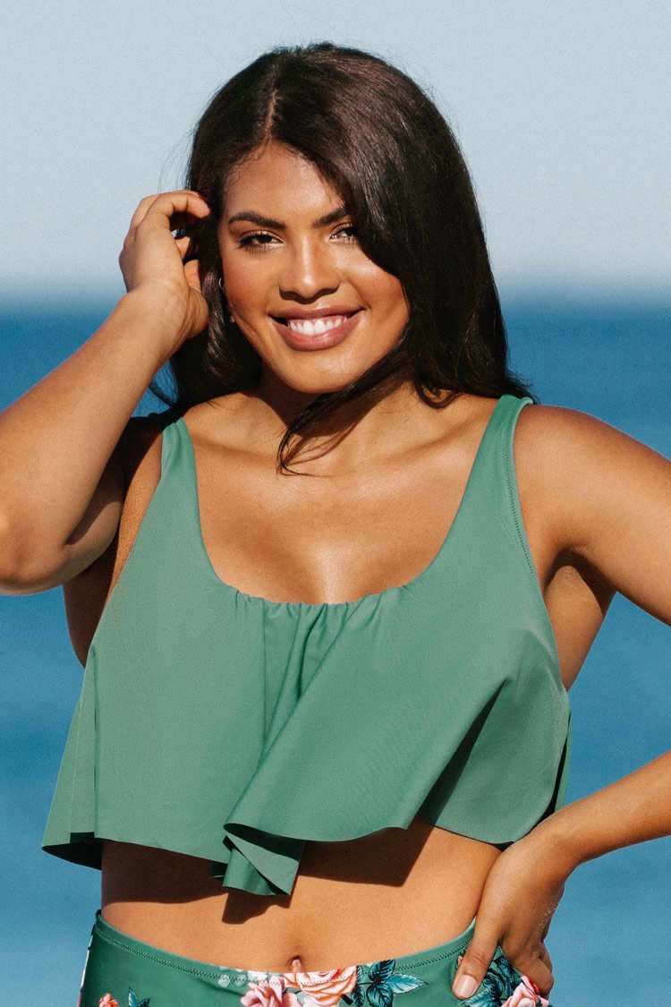 Bree Ruffle Tankini Plus Size Bikini Top