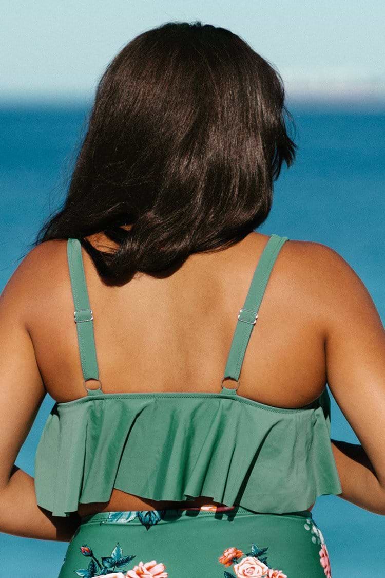 Bree Ruffle Tankini Plus Size Bikini Top