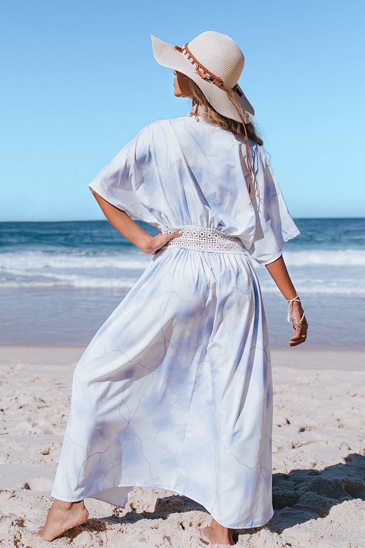 Tie Dye-Kimono mit Bindegürtel