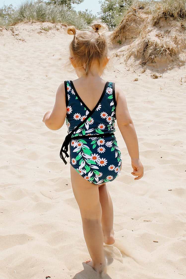 Maillot de bain une pièce à imprimé marguerite pour filles