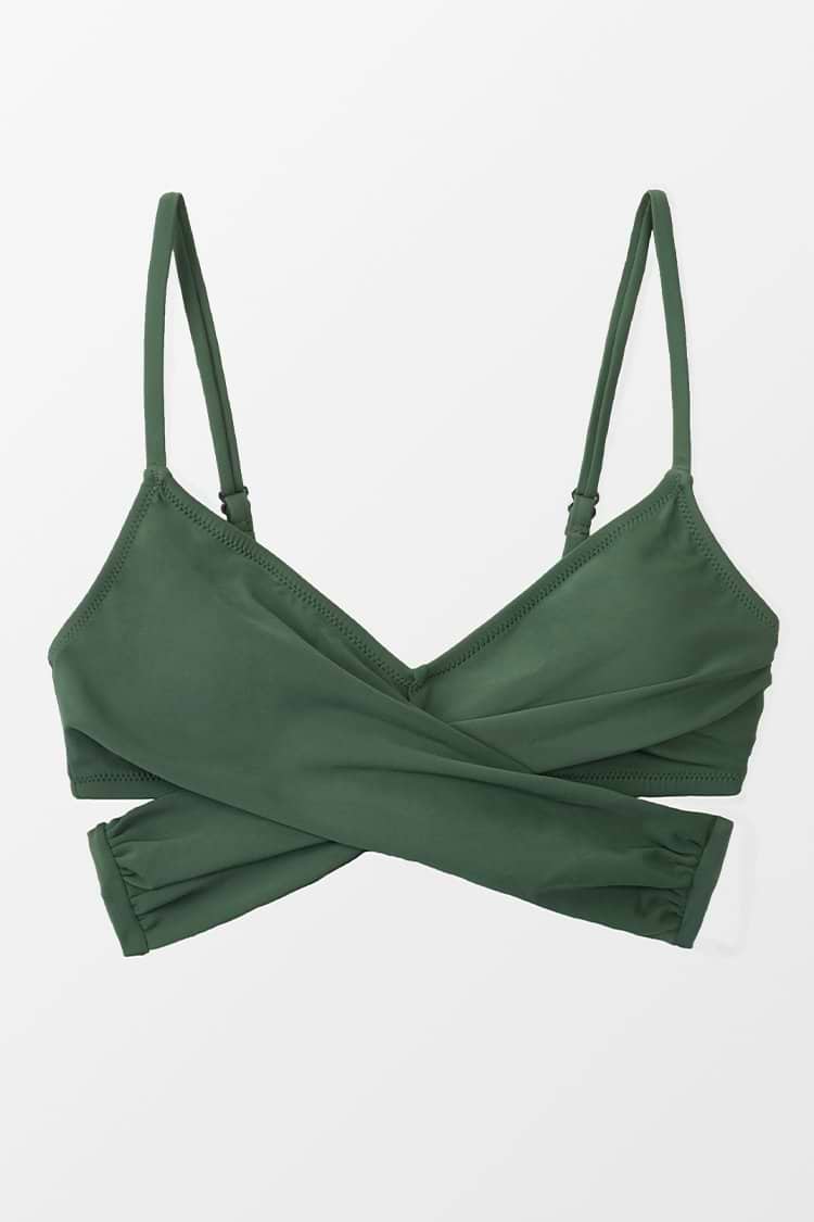 Haut de bikini cache-cœur noué au dos