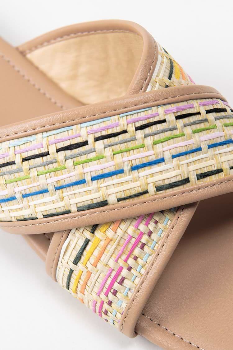Hidden Gem Woven Strap Slide Sandals