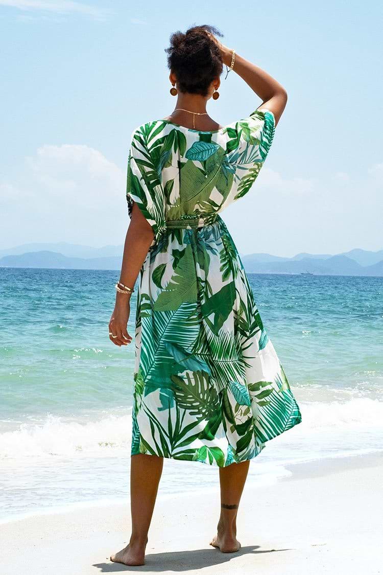 Whitley Tropical V Neck Dress