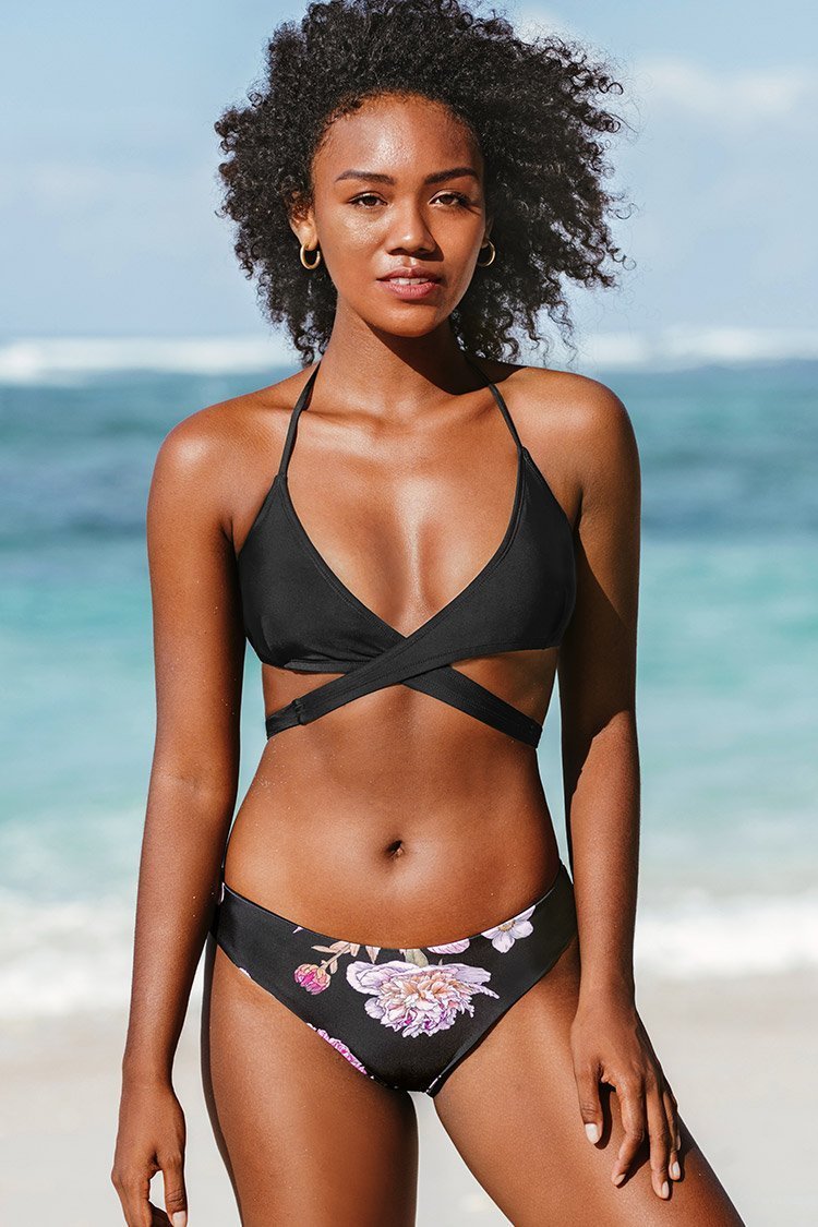 Colette Halter Wrap Low Waist Bikini Swimsuit