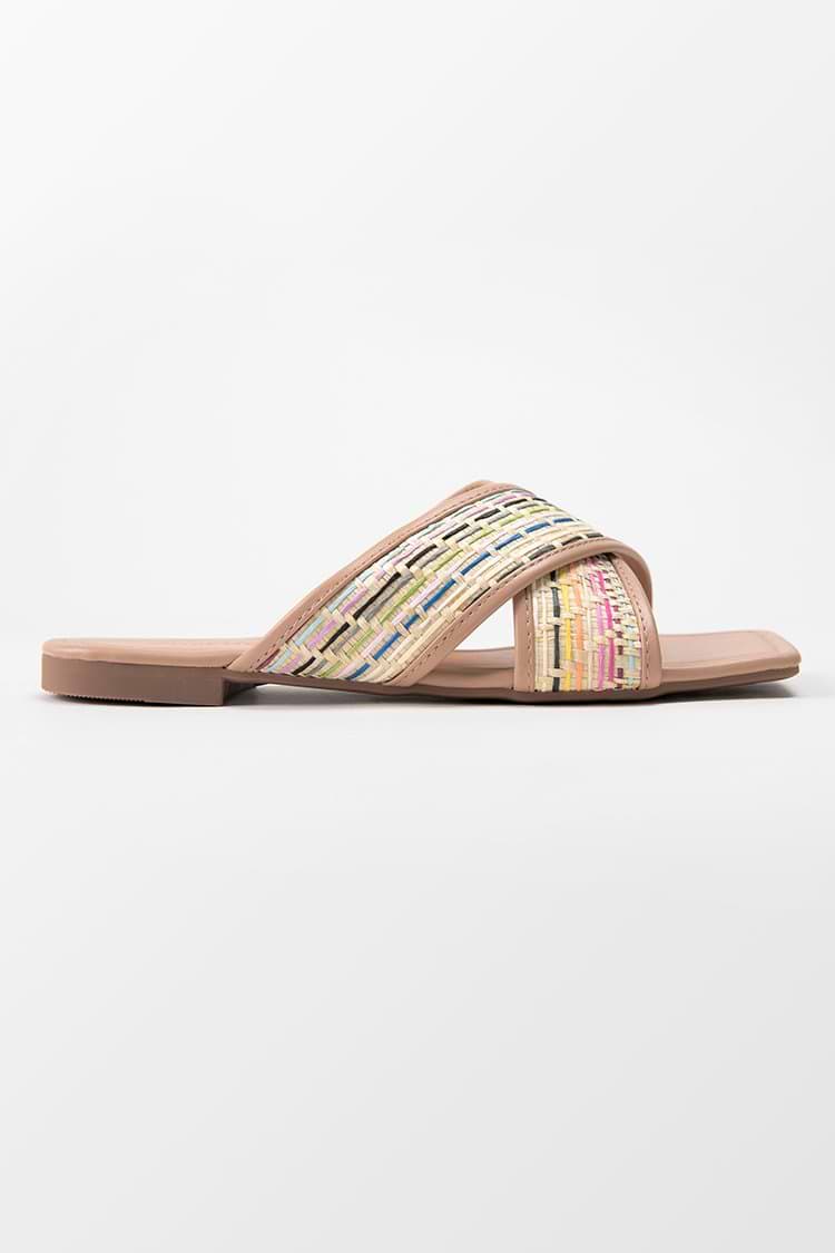 Hidden Gem Woven Strap Slide Sandals