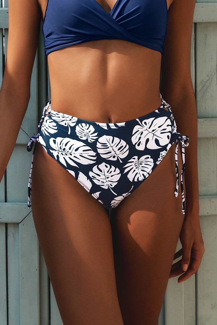 Cute Leafy High Waisted Bikini Bottom