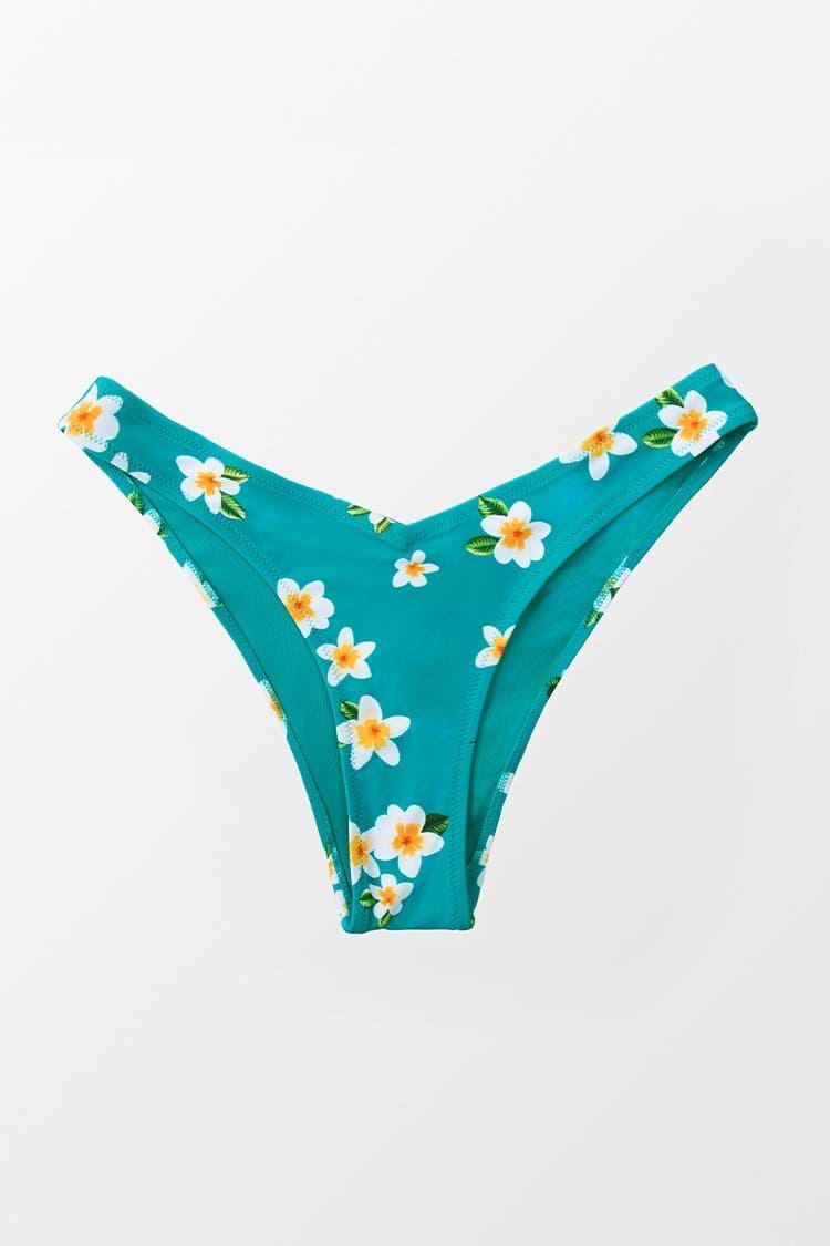 Miracle Aqua Floral Low Waisted Bikini Bottom