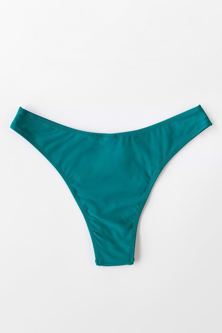 Teal High Cut Cheeky Bikini Bottom