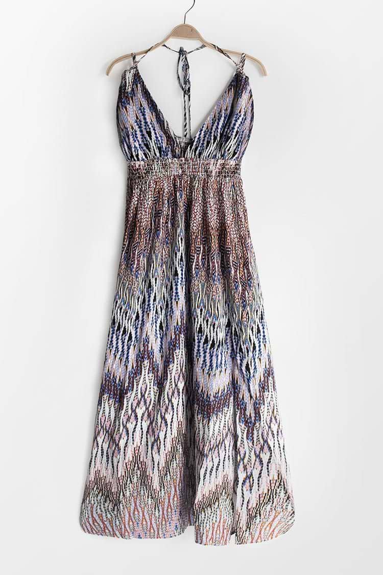 Boho Plunging V-Neck Dress