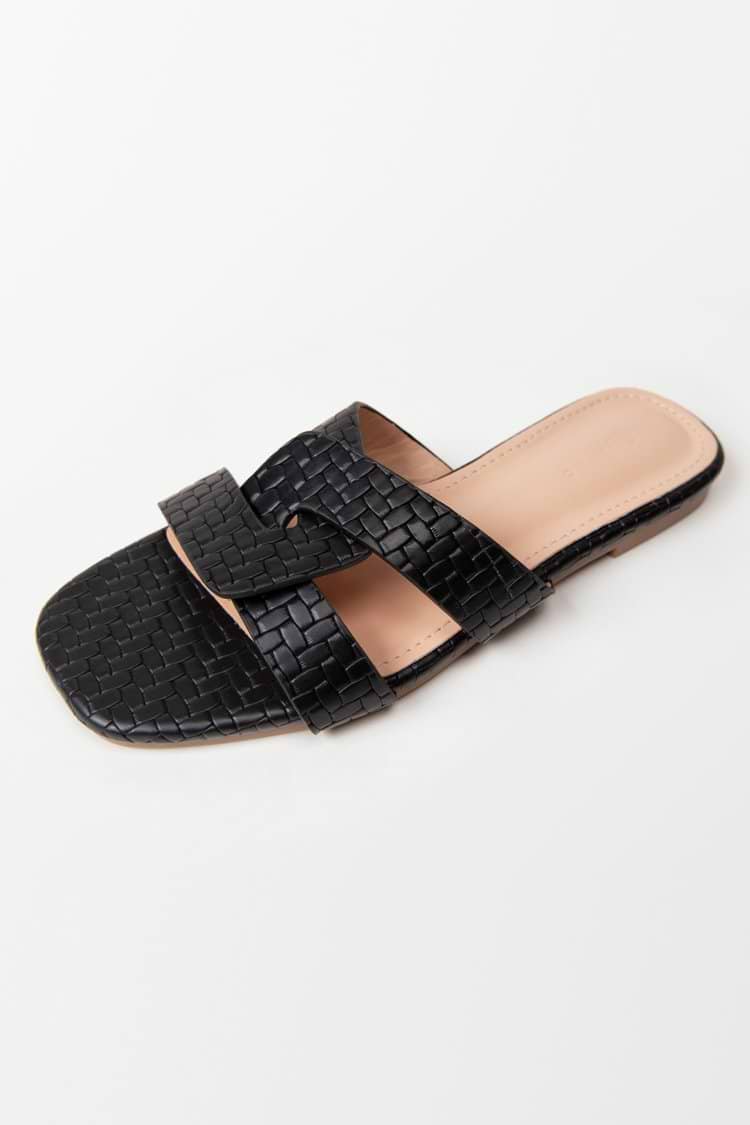 Salem Woven Cross Strap Square Toe Sandals