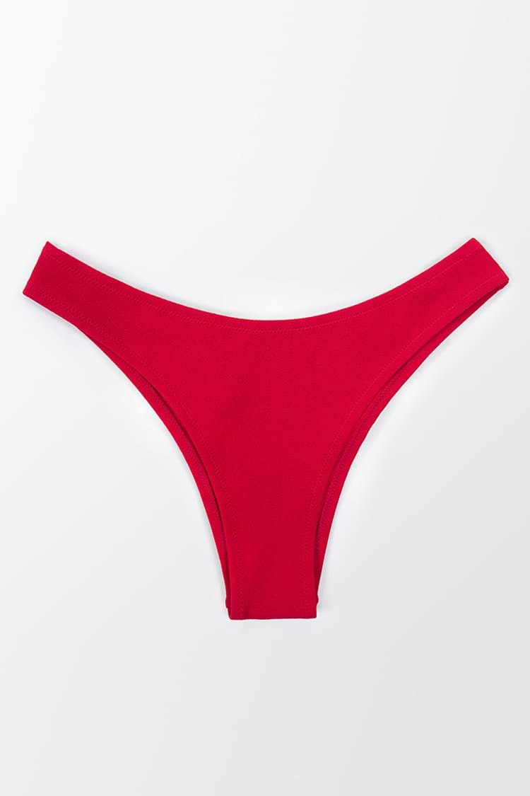 Kensley Red Low Waisted Red Bikini Bottom