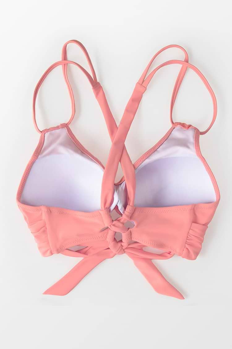Haut de bikini pêche à fronces