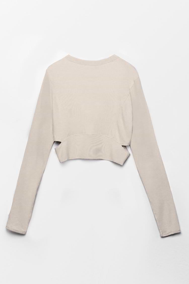 Metropolis Side Cutout Crop Sweatshirt