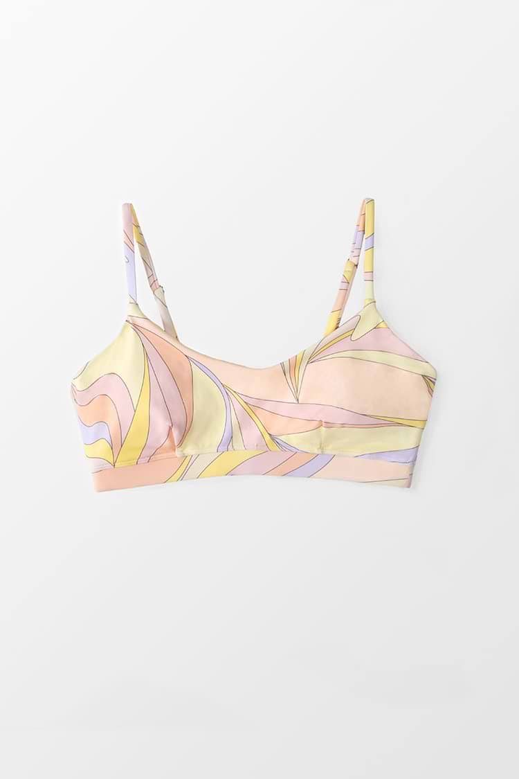 Orange Blossom Abstract Print Sports Bra