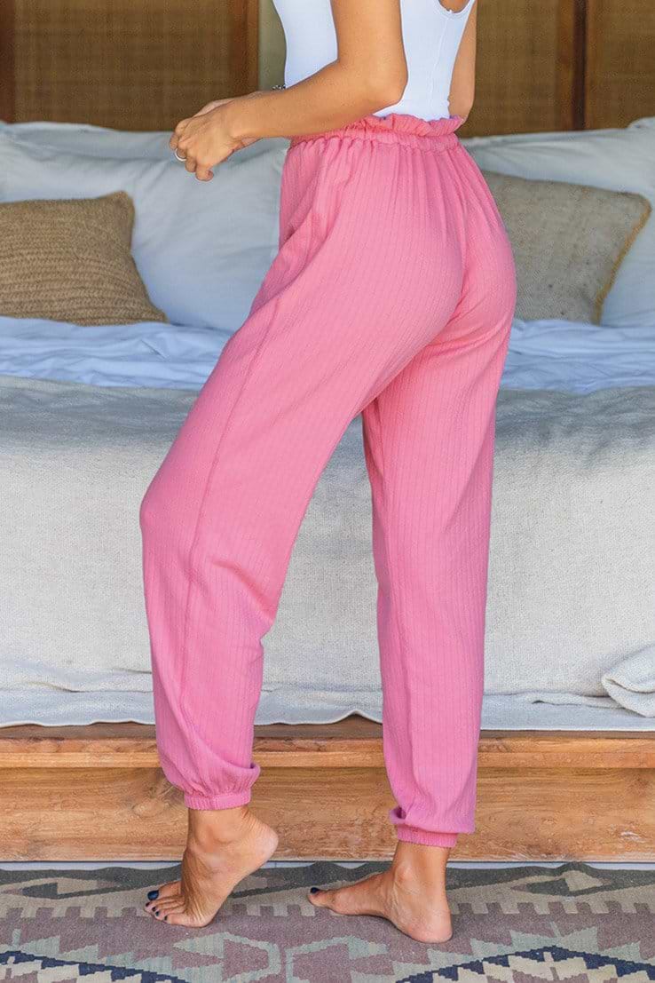 Plume Pink Drawstring Waisted Sweatpants