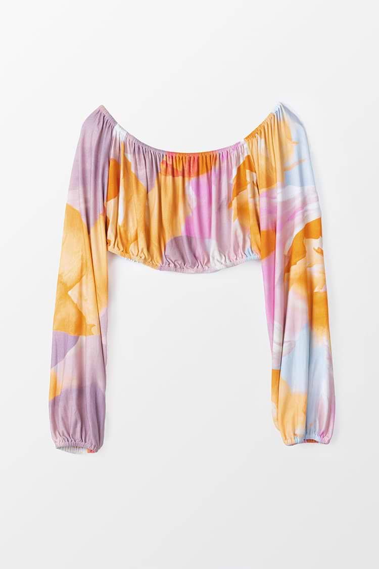 Desert Bloom Off Shoulder Long Sleeve Sweatshirt